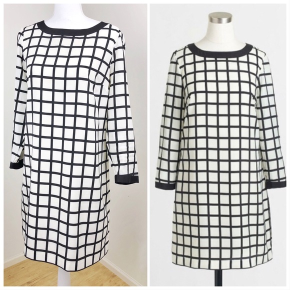 J. Crew Dresses & Skirts - J. Crew Windowpane Grid Print Relaxed Shift Dress